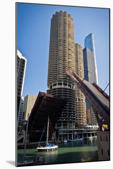 Chicago River Bridgelift at Marina Towers-Steve Gadomski-Mounted Photographic Print