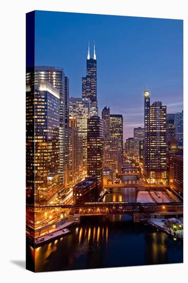 Chicago River City View-Steve Gadomski-Stretched Canvas