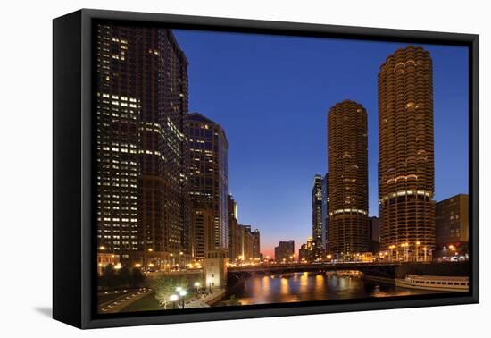 Chicago River Dusk I-Larry Malvin-Framed Stretched Canvas