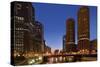 Chicago River Dusk I-Larry Malvin-Stretched Canvas