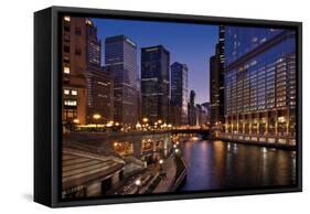 Chicago River Dusk II-Larry Malvin-Framed Stretched Canvas