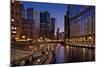 Chicago River Dusk II-Larry Malvin-Mounted Photographic Print