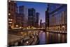 Chicago River Dusk II-Larry Malvin-Mounted Photographic Print