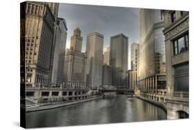 Chicago River Early Morning-null-Stretched Canvas