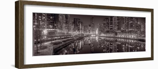 Chicago River East BW-Steve Gadomski-Framed Photographic Print