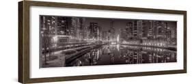 Chicago River East BW-Steve Gadomski-Framed Photographic Print