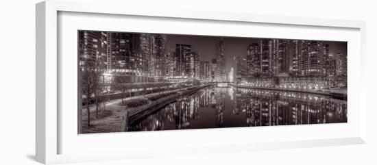 Chicago River East BW-Steve Gadomski-Framed Photographic Print