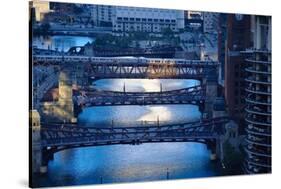 Chicago River First Light-Steve Gadomski-Stretched Canvas