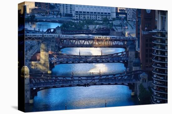 Chicago River First Light-Steve Gadomski-Stretched Canvas