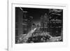 Chicago River Lights BW-Steve Gadomski-Framed Photographic Print