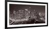 Chicago River Panorama BW-Steve Gadomski-Framed Photographic Print