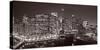 Chicago River Panorama BW-Steve Gadomski-Stretched Canvas