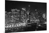 Chicago River Panorama BW-Steve Gadomski-Mounted Photographic Print