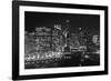 Chicago River Panorama BW-Steve Gadomski-Framed Photographic Print