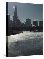 Chicago River Sears Tower-Beth A. Keiser-Stretched Canvas