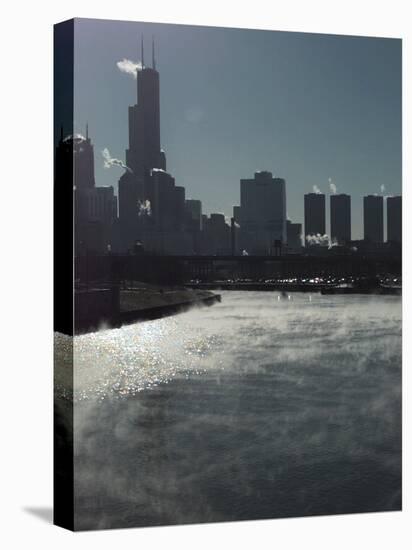 Chicago River Sears Tower-Beth A. Keiser-Stretched Canvas