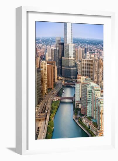 Chicago River Sunrise-Steve Gadomski-Framed Photographic Print