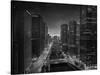 Chicago River Sunset BW-Steve Gadomski-Stretched Canvas