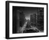 Chicago River Sunset BW-Steve Gadomski-Framed Premium Photographic Print