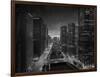 Chicago River Sunset BW-Steve Gadomski-Framed Photographic Print