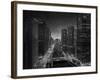 Chicago River Sunset BW-Steve Gadomski-Framed Photographic Print