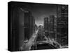 Chicago River Sunset BW-Steve Gadomski-Stretched Canvas