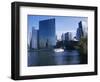 Chicago River Tour Boat at 333N Wacker Building 1983, Chicago, Illinois, USA-Simon Westcott-Framed Photographic Print