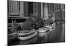 Chicago River Tour Boats BW-Steve Gadomski-Mounted Photographic Print
