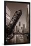 Chicago River Traffic BW-Steve Gadomski-Framed Photographic Print