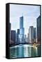 Chicago River Trump Tower-Patrick Warneka-Framed Stretched Canvas