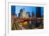 Chicago Riverside Michigan Ave-null-Framed Art Print