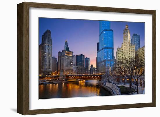 Chicago Riverside.-rudi1976-Framed Photographic Print