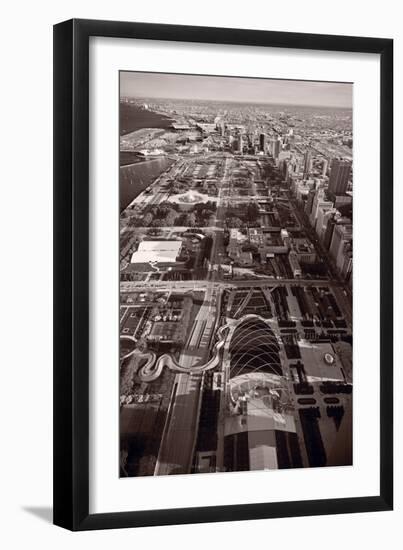 Chicago's Front Yard BW-Steve Gadomski-Framed Photographic Print