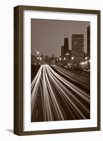 Chicago's Lake Shore Drive BW-Steve Gadomski-Framed Photographic Print