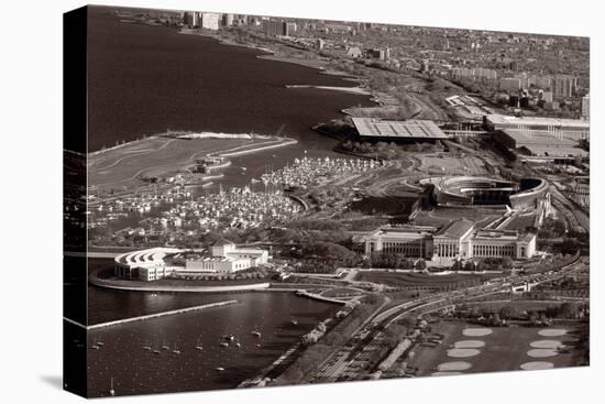 Chicago's Museum Campus BW-Steve Gadomski-Stretched Canvas