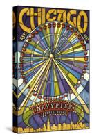 Chicago's Navy Pier and Ferris Wheel-Lantern Press-Stretched Canvas