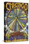Chicago's Navy Pier and Ferris Wheel-Lantern Press-Stretched Canvas