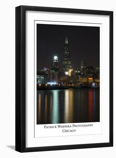 Chicago sears tower skyline-Patrick  J. Warneka-Framed Photographic Print