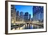 Chicago Skyline along the River-rebelml-Framed Photographic Print