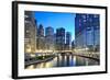 Chicago Skyline along the River-rebelml-Framed Photographic Print