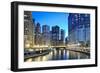 Chicago Skyline along the River-rebelml-Framed Photographic Print