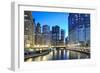 Chicago Skyline along the River-rebelml-Framed Photographic Print