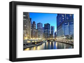 Chicago Skyline along the River-rebelml-Framed Photographic Print