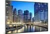 Chicago Skyline along the River-rebelml-Mounted Photographic Print