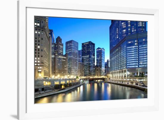 Chicago Skyline along the River-rebelml-Framed Photographic Print