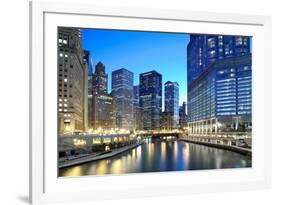 Chicago Skyline along the River-rebelml-Framed Photographic Print