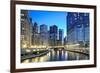 Chicago Skyline along the River-rebelml-Framed Photographic Print