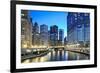 Chicago Skyline along the River-rebelml-Framed Photographic Print