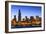 Chicago Skyline and Lake Michigan at Dusk with the Willis Tower on the Left, Chicago, Illinois, USA-Amanda Hall-Framed Photographic Print