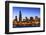 Chicago Skyline and Lake Michigan at Dusk with the Willis Tower on the Left, Chicago, Illinois, USA-Amanda Hall-Framed Photographic Print